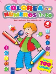 Portada de COLOREA CON NUMEROS 1-20 ROSA
