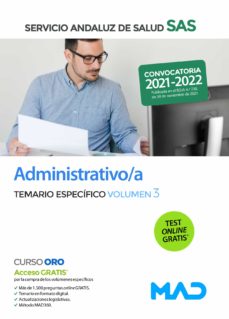 Portada de ADMINISTRATIVO/A DEL SERVICIO ANDALUZ DE SALUD. TEMARIO ESPECIFIC O VOLUMEN 3