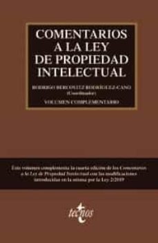 Portada de VOLUMEN COMPLEMENTARIO A LA CUARTA EDICION DE COMENTARIOS A LA LEY DE PROPIEDAD