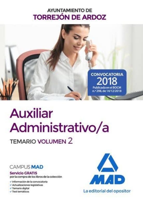 AUXILIAR ADMINISTRATIVO/A DEL AYUNTAMIENTO DE TORREJON DE ARDOZ: TEMARIO (VOL. 2)
